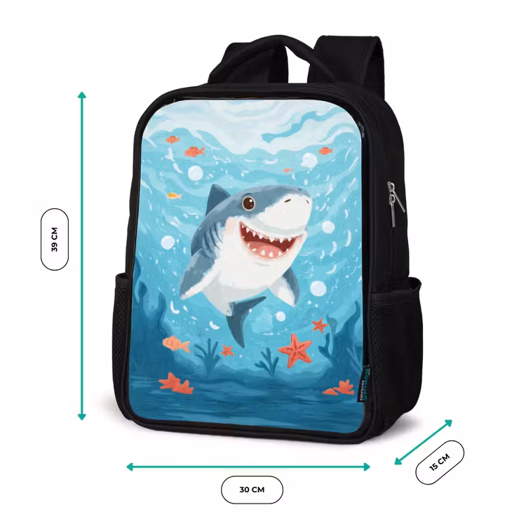 Sac à dos enfant - Noir - Joyeux requin au paradis marin — 8