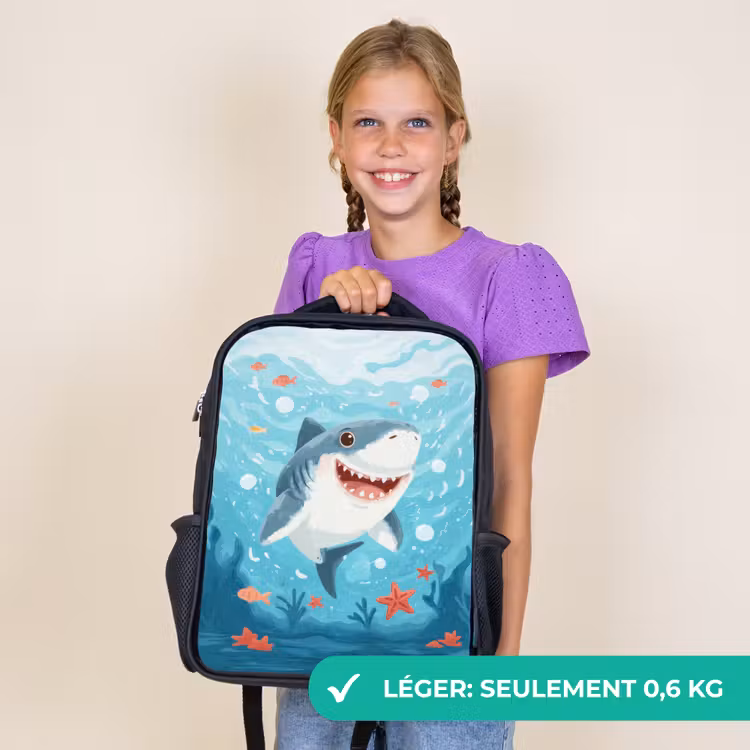 Sac à dos enfant - Noir - Joyeux requin au paradis marin — 9