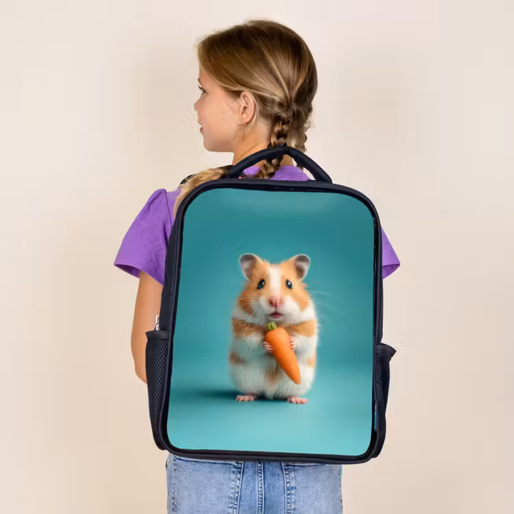 Sac à dos enfant - Noir - Le bonheur des carottes sous forme de hamster — 4