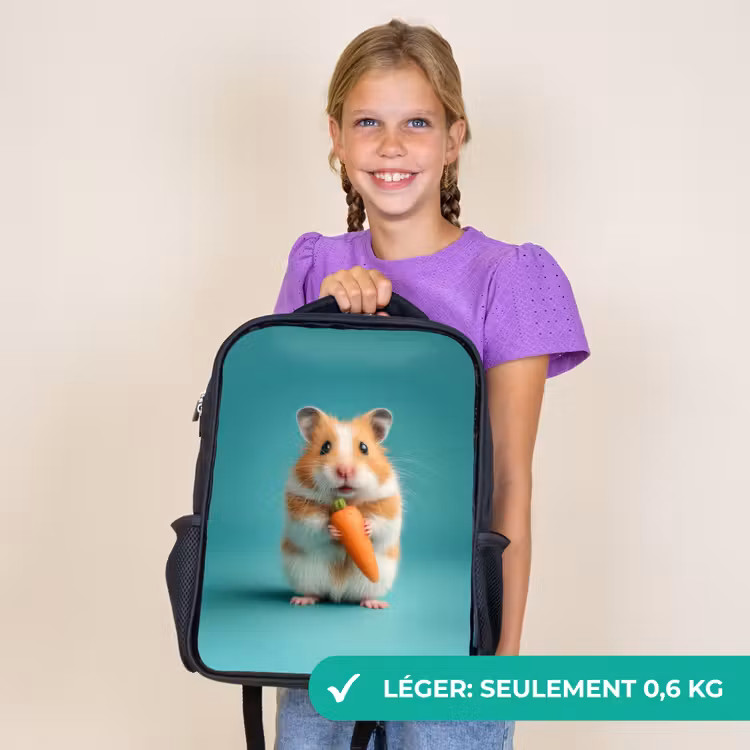 Sac à dos enfant - Noir - Le bonheur des carottes sous forme de hamster — 9