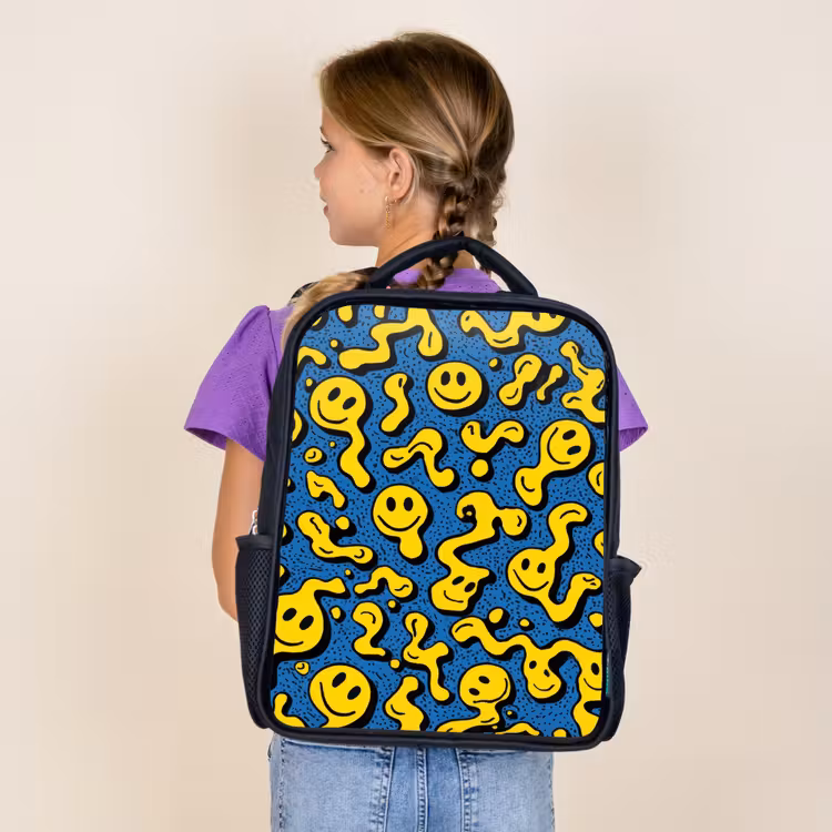 Sac à dos enfant - Noir - Les rires fusent dans le chaos jaune — 4