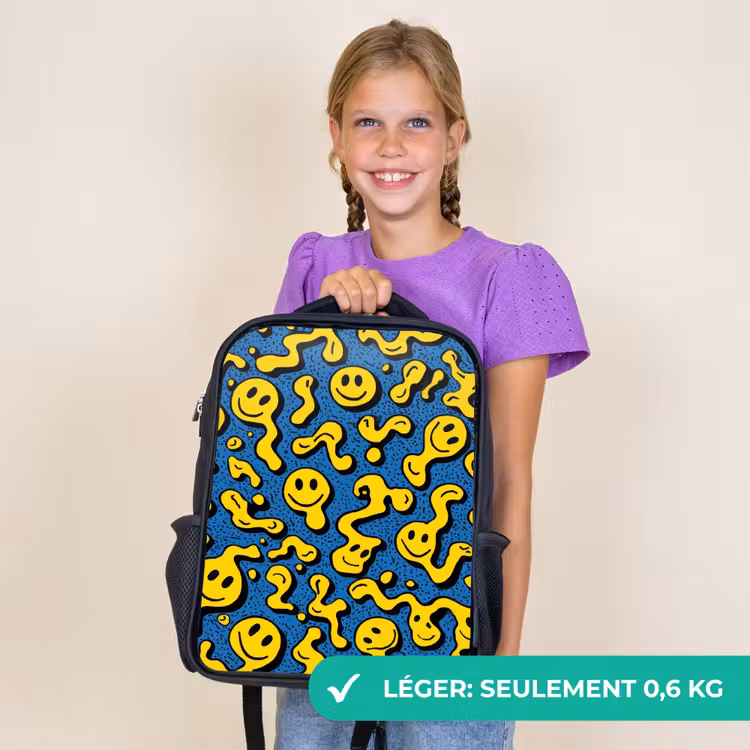 Sac à dos enfant - Noir - Les rires fusent dans le chaos jaune — 9