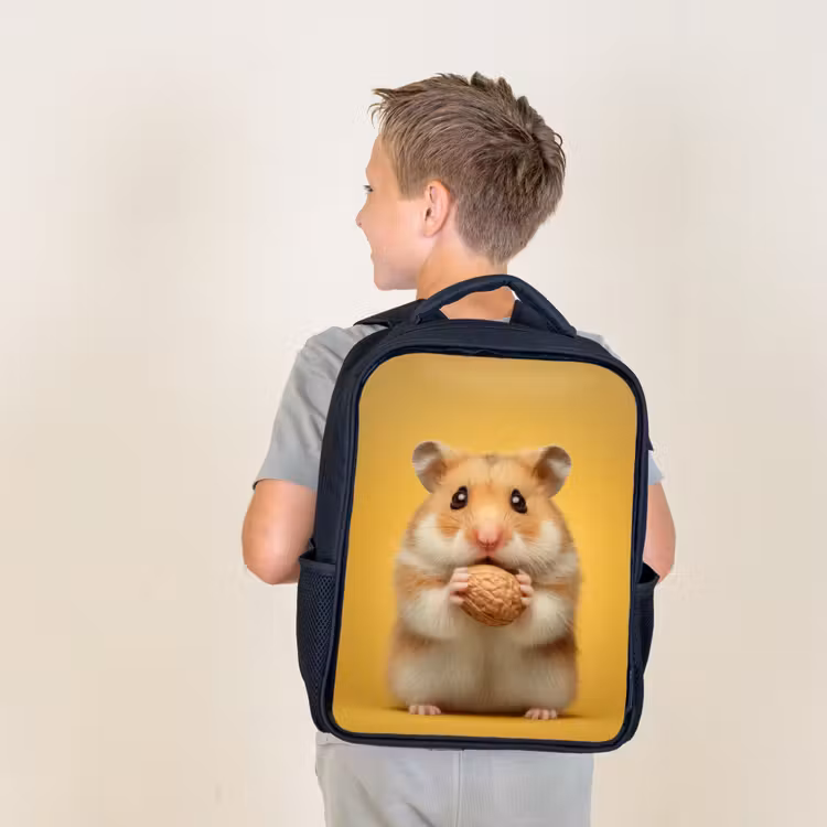 Sac à dos enfant - Noir - Moment d'écrou sur le jaune — 2