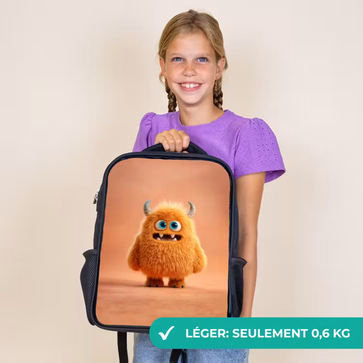 Sac à dos enfant - Noir - Monstre câlin aux couleurs de l'automne — 9