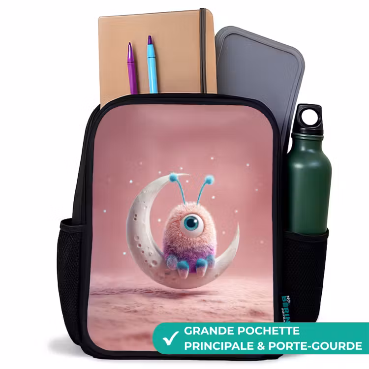 Sac à dos enfant - Noir - Observateur de la lune d'un seul œil — 10