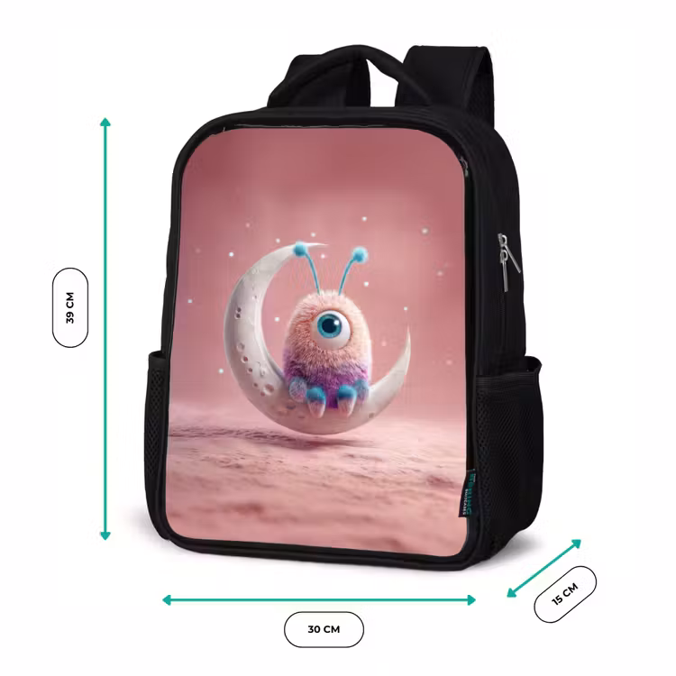 Sac à dos enfant - Noir - Observateur de la lune d'un seul œil — 8