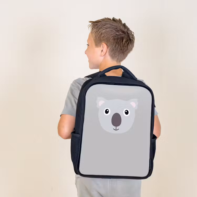 Sac à dos enfant - Noir - Portrait d'animal - Koala - gris — 2