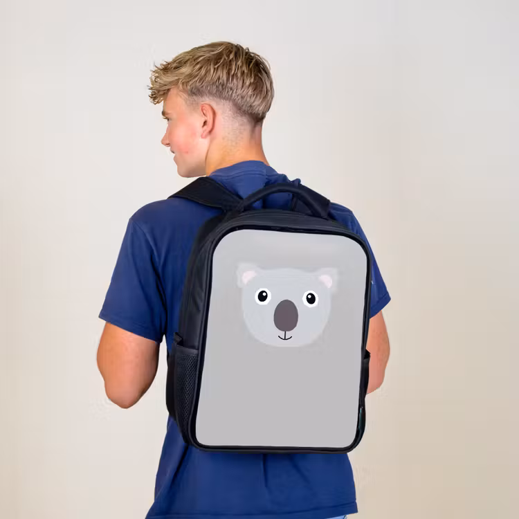 Sac à dos enfant - Noir - Portrait d'animal - Koala - gris — 5