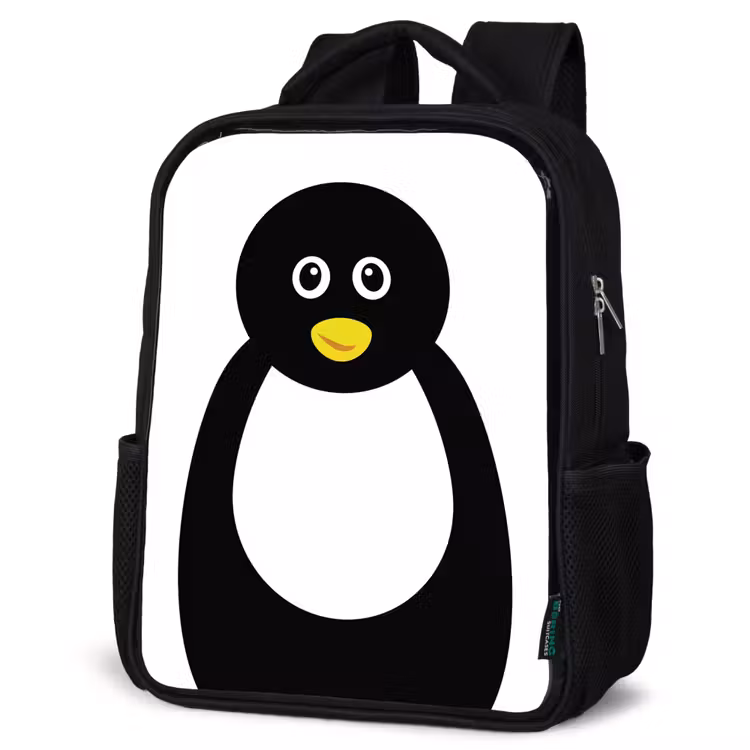 Sac à dos enfant - Noir - Portrait d'animal - pingouin - enfants — 6
