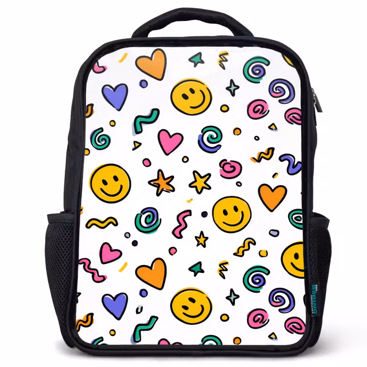 Sac à dos enfant - Noir - Un joyeux chaos en couleurs — 1