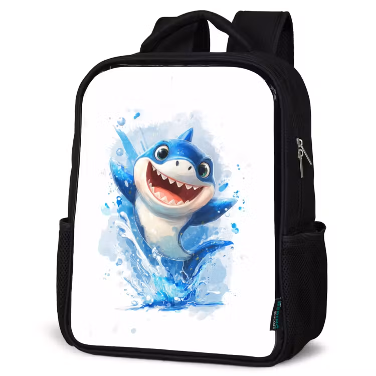 Sac à dos enfant - Noir - Un requin bondissant et plein d'enthousiasme — 6