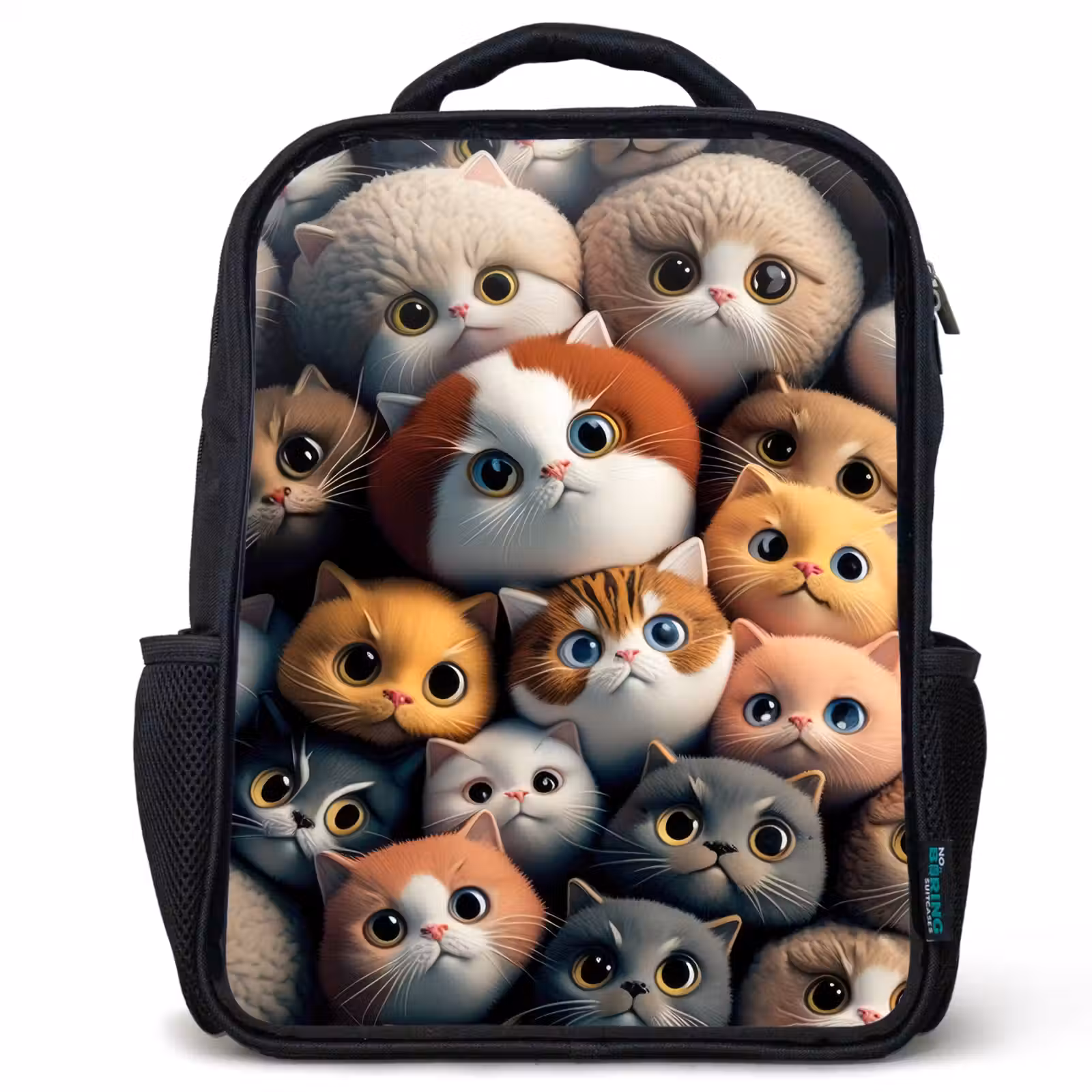 Sac à dos enfant - Noir - Chats orange — 1
