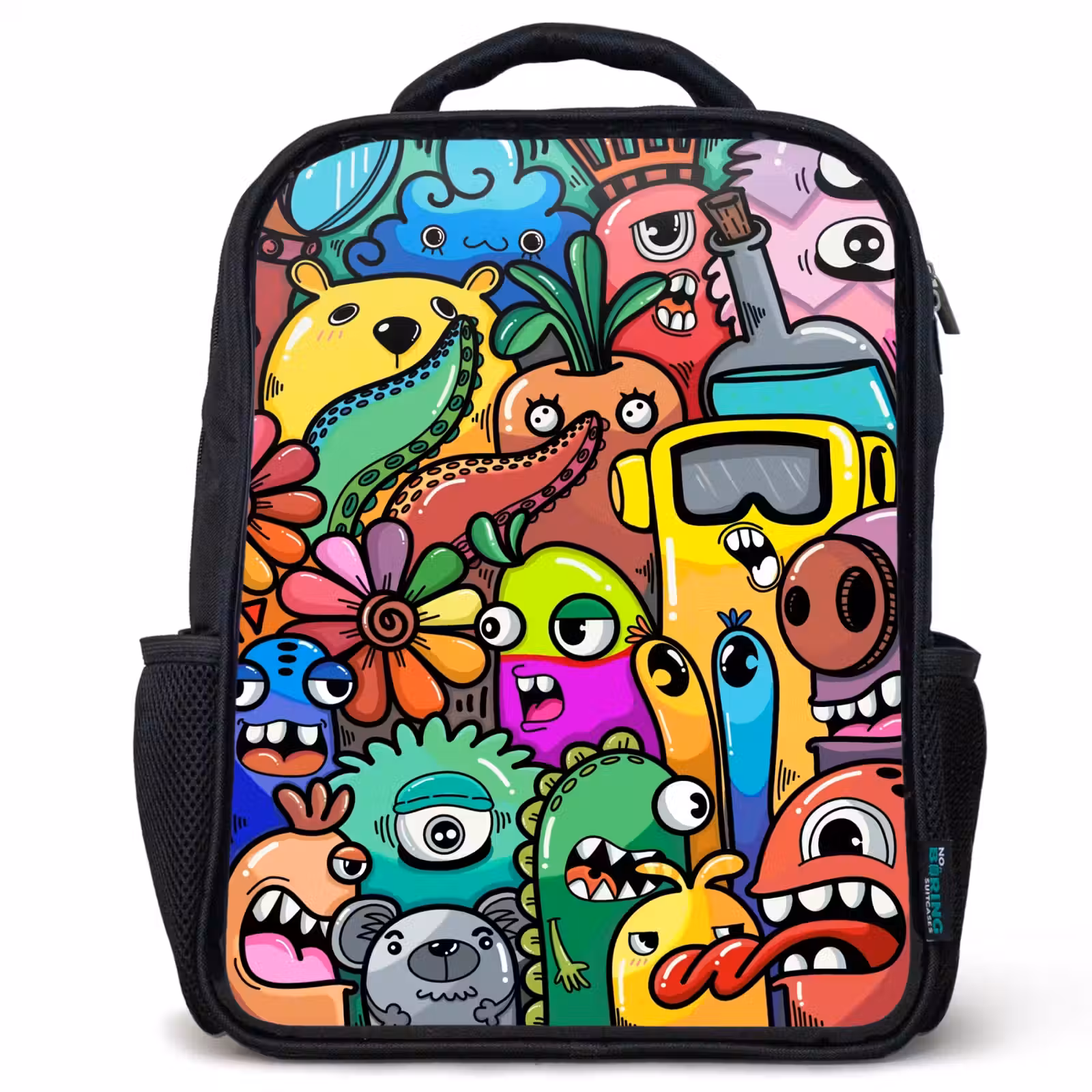 Sac à dos enfant - Noir - Défilé de monstres colorés — 1