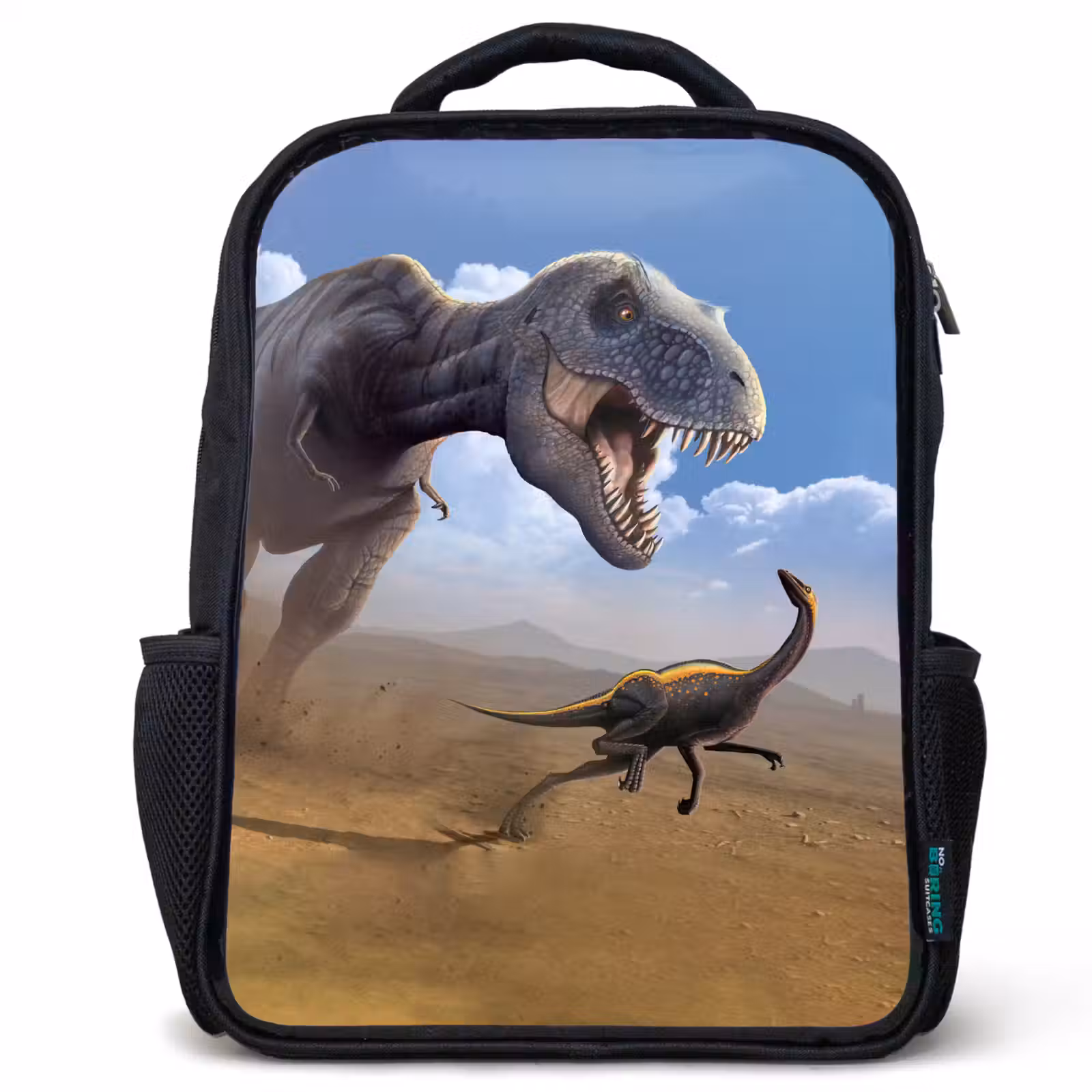 Sac à dos enfant - Noir - Dino - Animaux sauvages - Dessin - Enfants - Garçons — 1