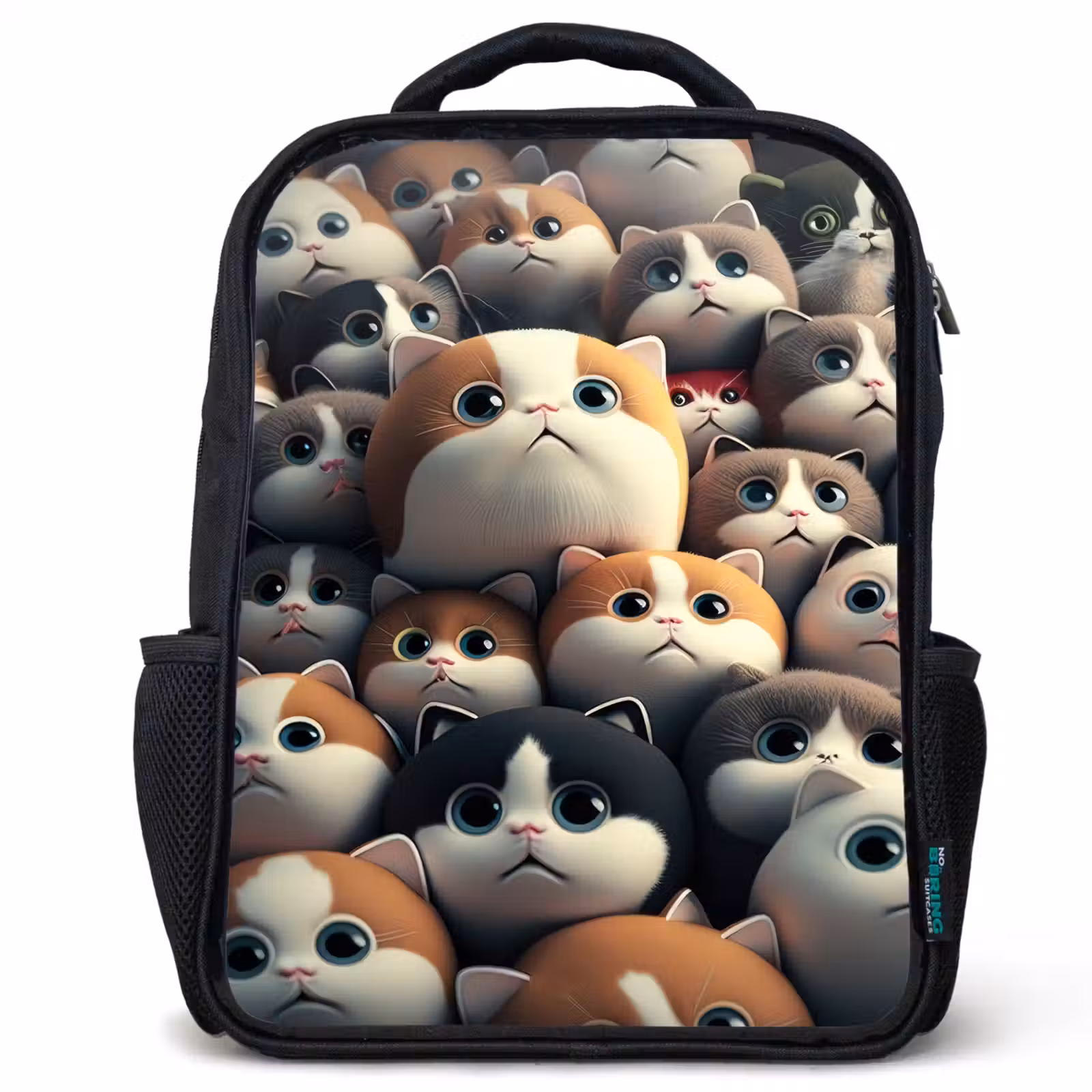 Sac à dos enfant - Noir - Patches Cats — 1
