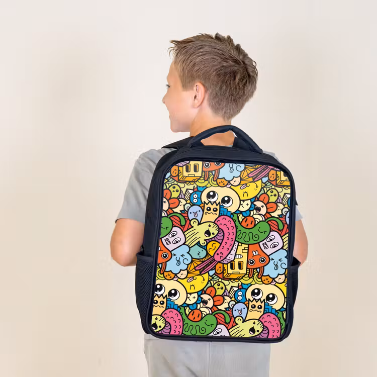Sac à dos enfant - Noir - Bêtes mignonnes en ville — 2