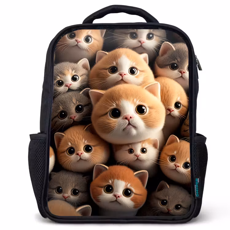 Sac à dos enfant - Noir - Chats en peluche — 1