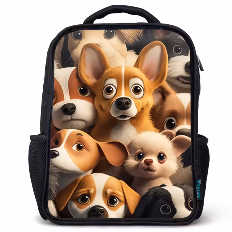 Sac à dos enfant - Noir - Chiens heureux — 1