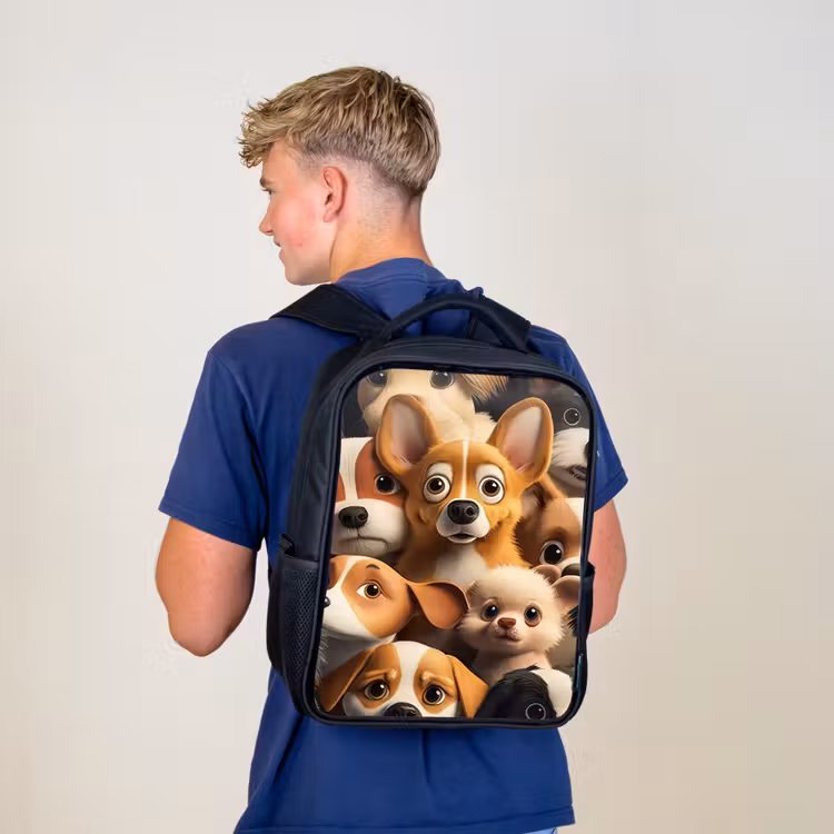 Sac à dos enfant - Noir - Chiens heureux — 5