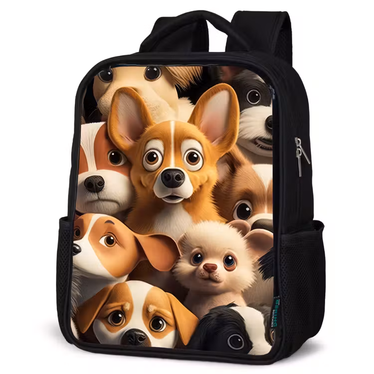 Sac à dos enfant - Noir - Chiens heureux — 6