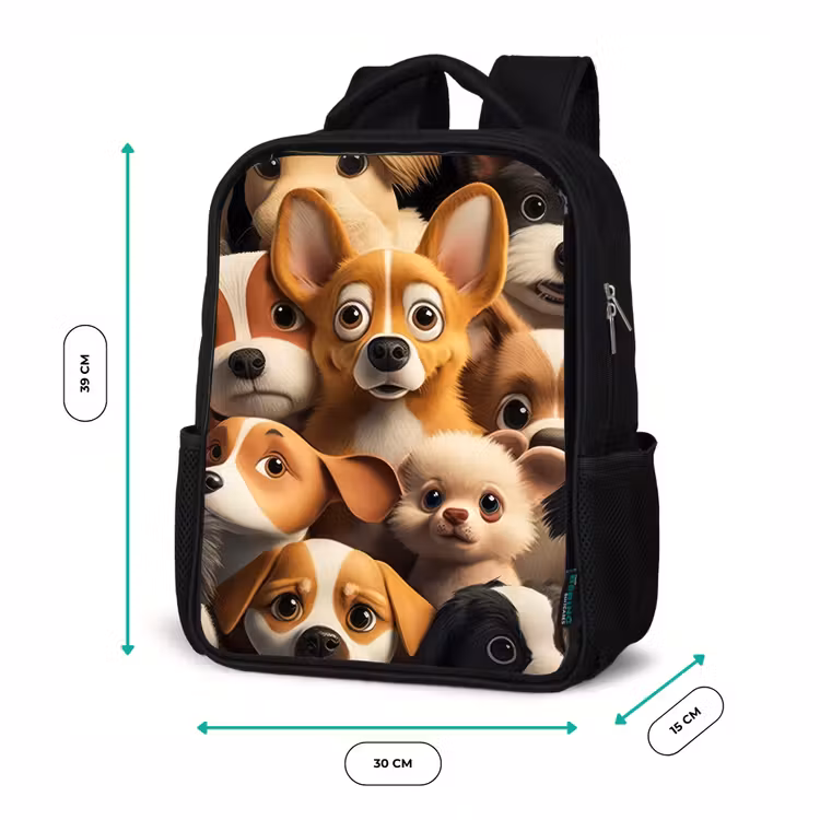 Sac à dos enfant - Noir - Chiens heureux — 8