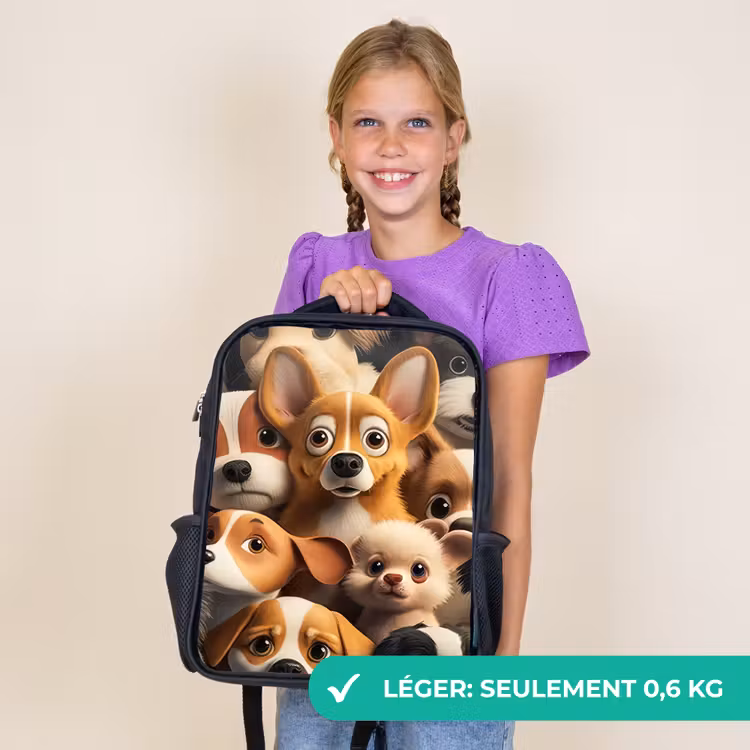 Sac à dos enfant - Noir - Chiens heureux — 9