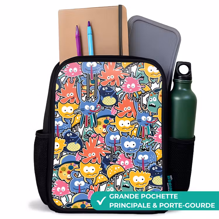 Sac à dos enfant - Noir - Des insectes aux grands yeux — 10