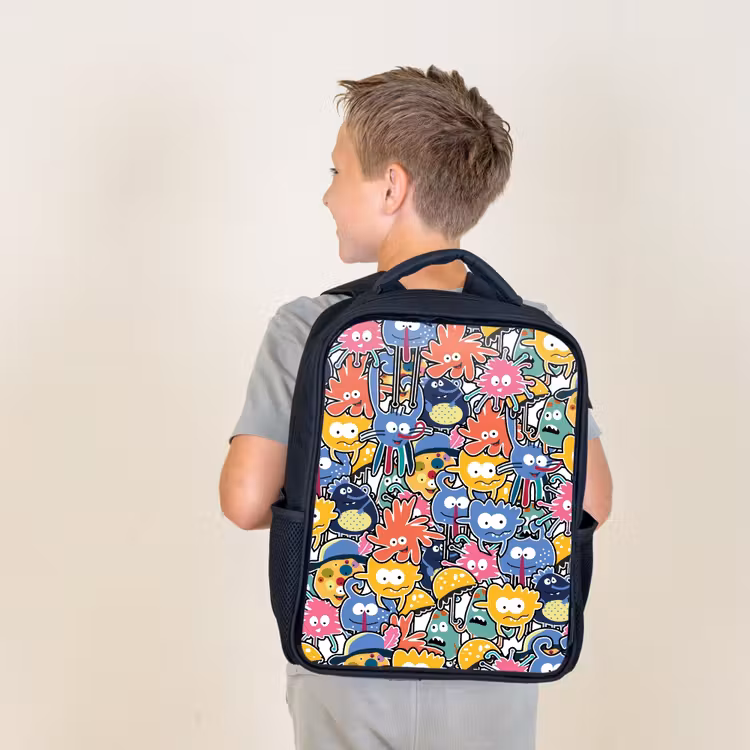 Sac à dos enfant - Noir - Des insectes aux grands yeux — 2