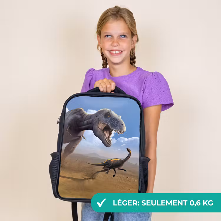 Sac à dos enfant - Noir - Dino - Animaux sauvages - Dessin - Enfants - Garçons — 9