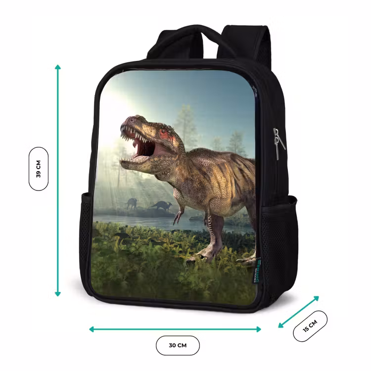Sac à dos enfant - Noir - Dino - Herbe - Dessin - Enfants - Garçons — 8