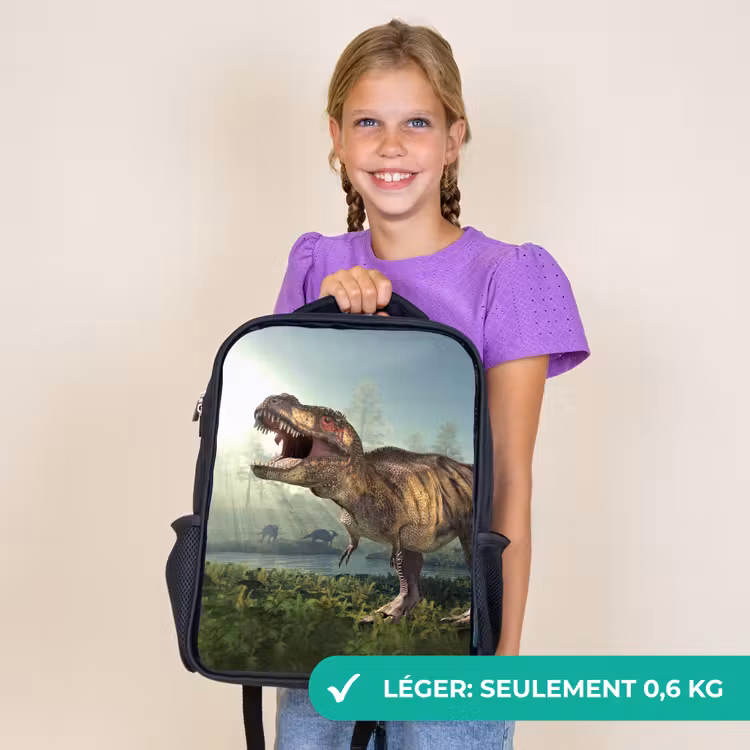 Sac à dos enfant - Noir - Dino - Herbe - Dessin - Enfants - Garçons — 9
