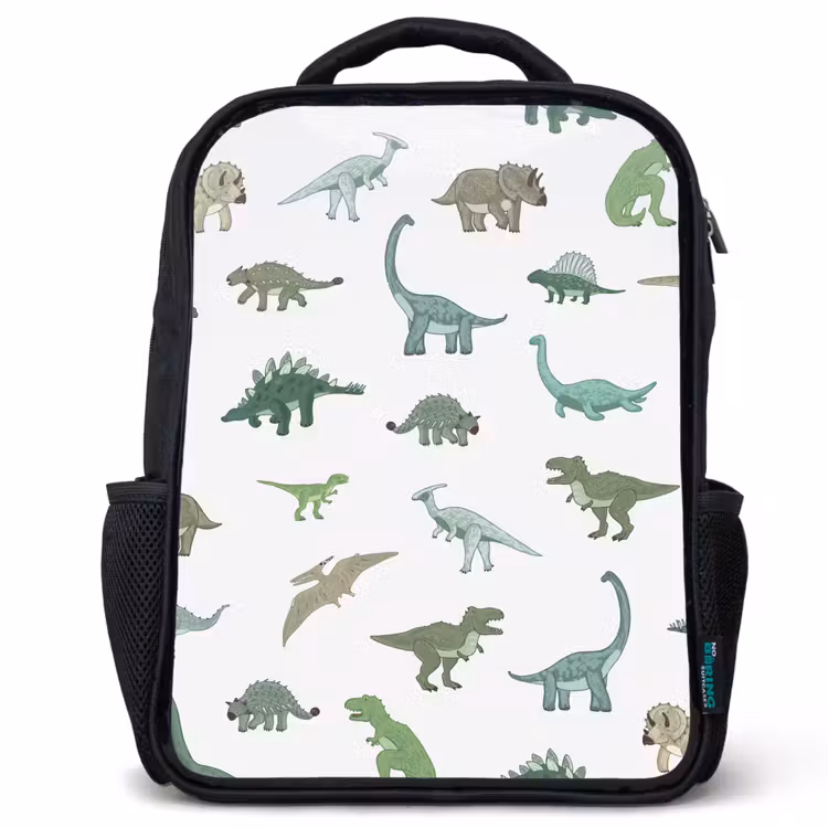Sac à dos enfant - Noir - Dino - Motif - Vert — 1