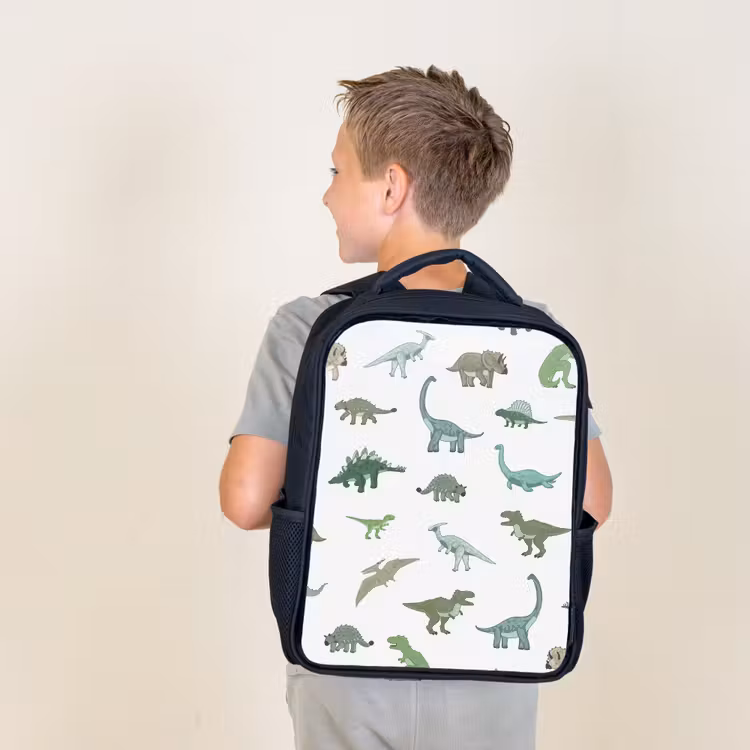 Sac à dos enfant - Noir - Dino - Motif - Vert — 2