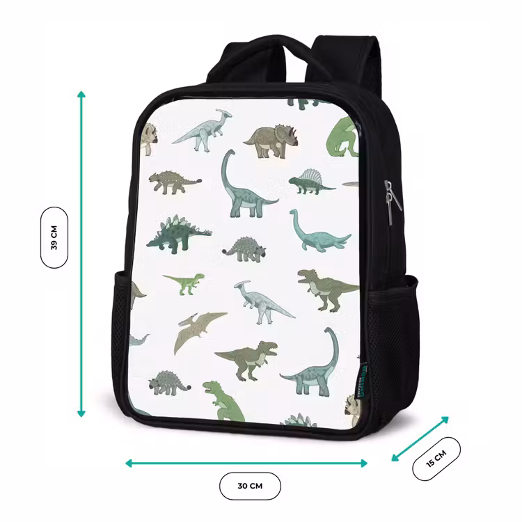 Sac à dos enfant - Noir - Dino - Motif - Vert — 8