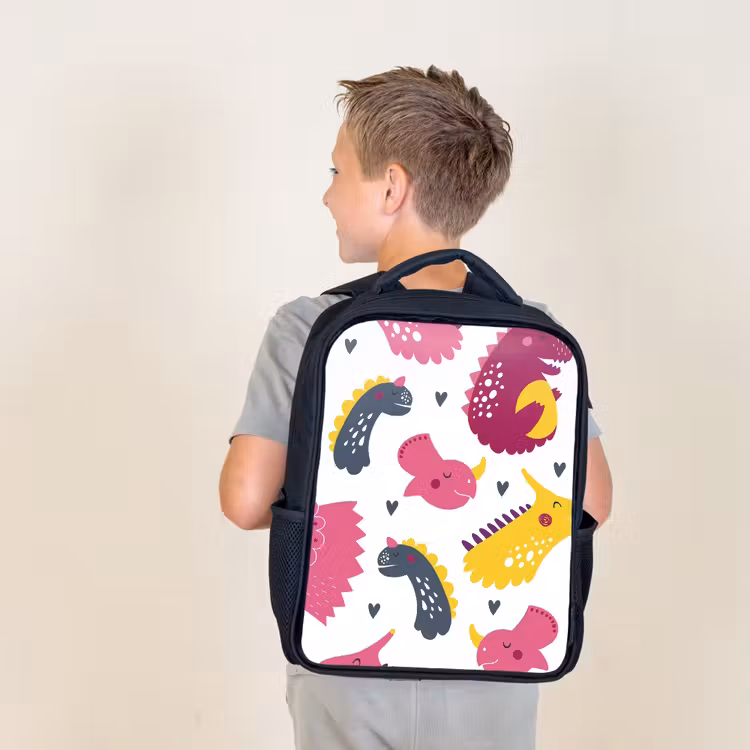 Sac à dos enfant - Noir - Dino - Motifs - Enfant - Rose - Filles — 2