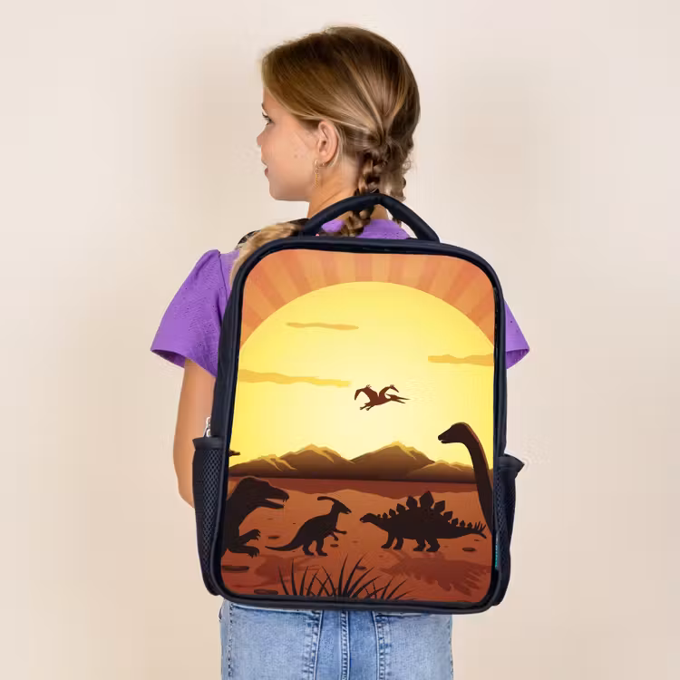 Sac à dos enfant - Noir - Dino - Soleil - Nature - Dessin - Enfants - Garçons — 4