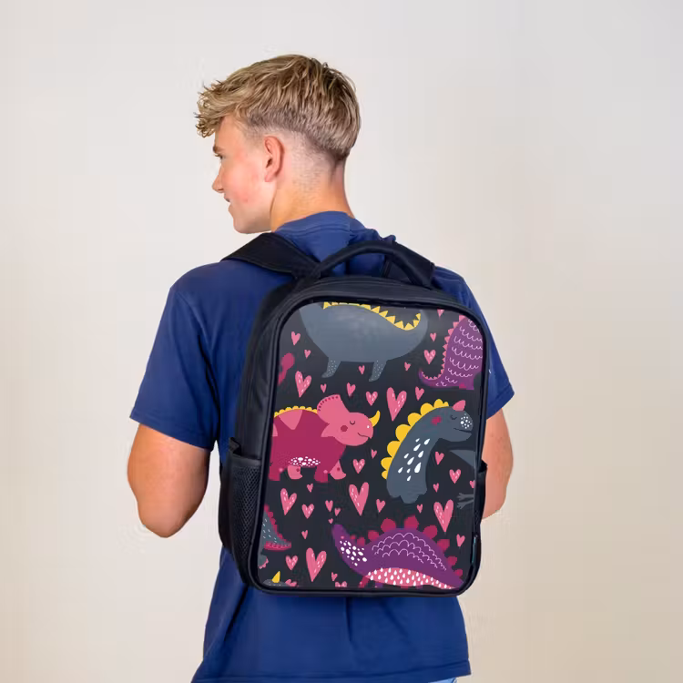 Sac à dos enfant - Noir - Dinosaure - Enfant - Motifs - Rose - Filles — 5