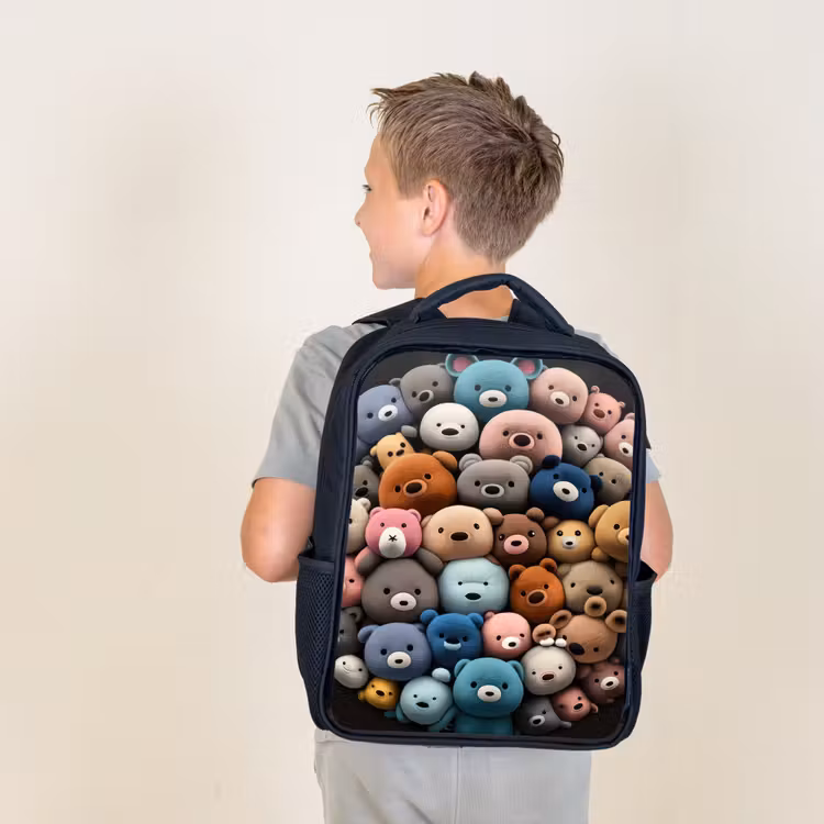 Sac à dos enfant - Noir - Fête de l'ours — 2