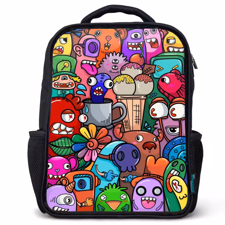 Sac à dos enfant - Noir - Fête des amis des monstres — 1