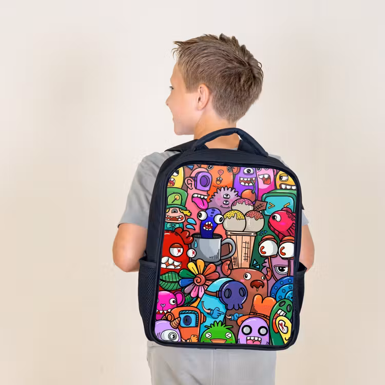 Sac à dos enfant - Noir - Fête des amis des monstres — 2