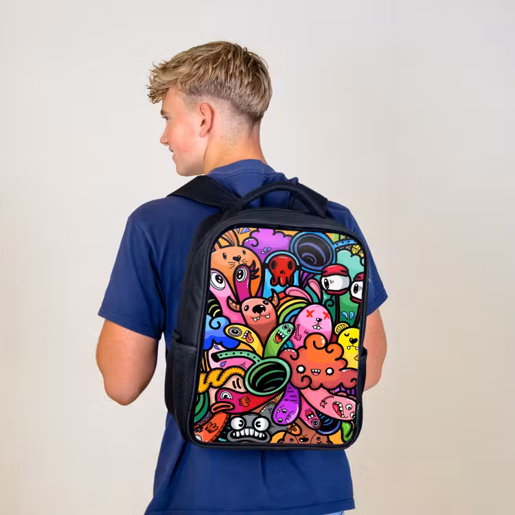 Sac à dos enfant - Noir - Joyeux chaos monstre — 5