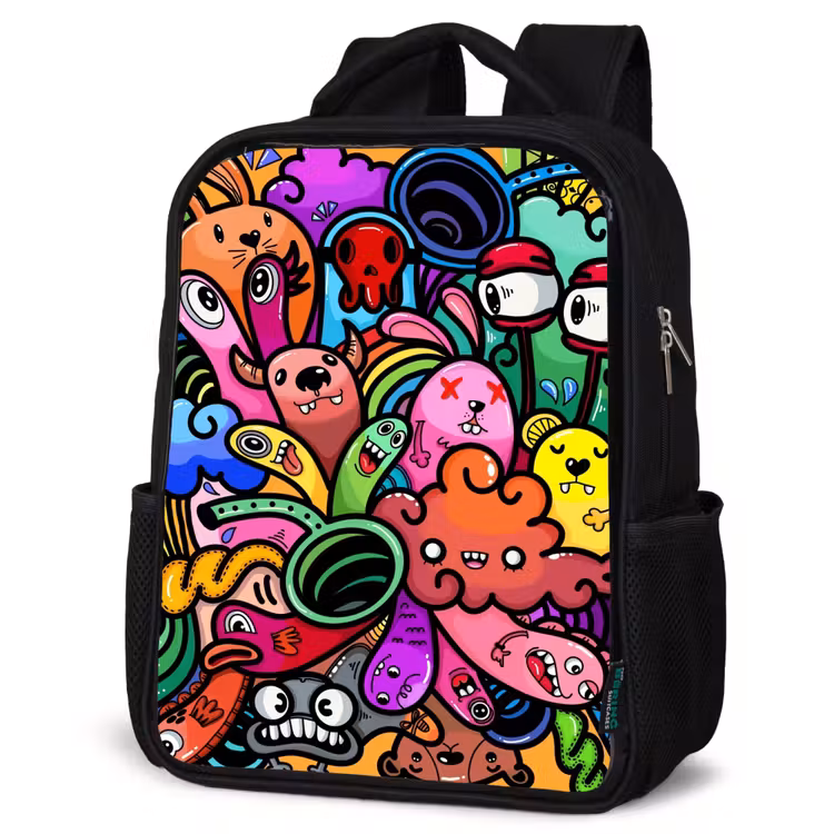 Sac à dos enfant - Noir - Joyeux chaos monstre — 6