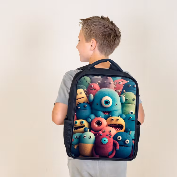 Sac à dos enfant - Noir - La foule des monstres — 2