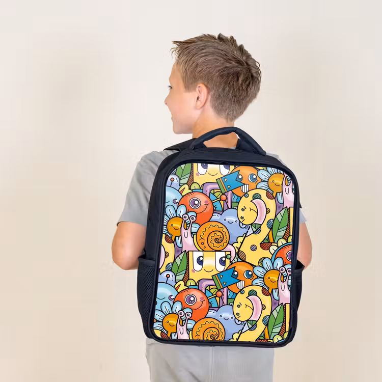 Sac à dos enfant - Noir - Monstre à pois — 2