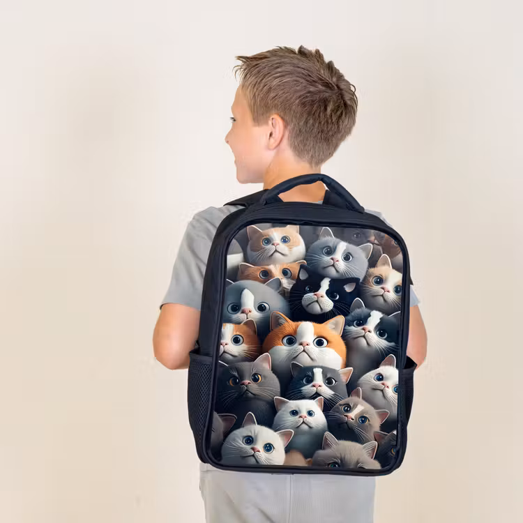 Sac à dos enfant - Noir - Museaux en peluche — 2