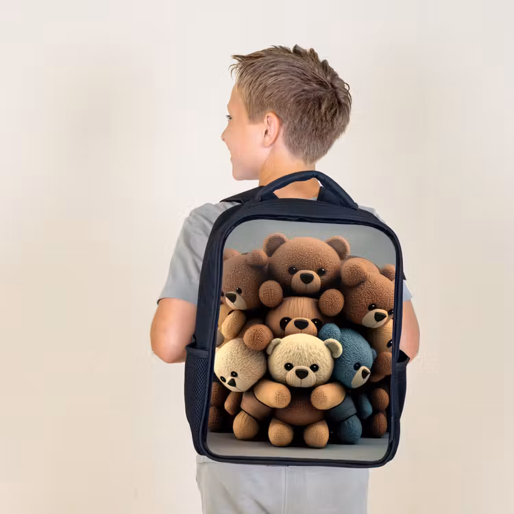 Sac à dos enfant - Noir - Oursons en peluche — 2