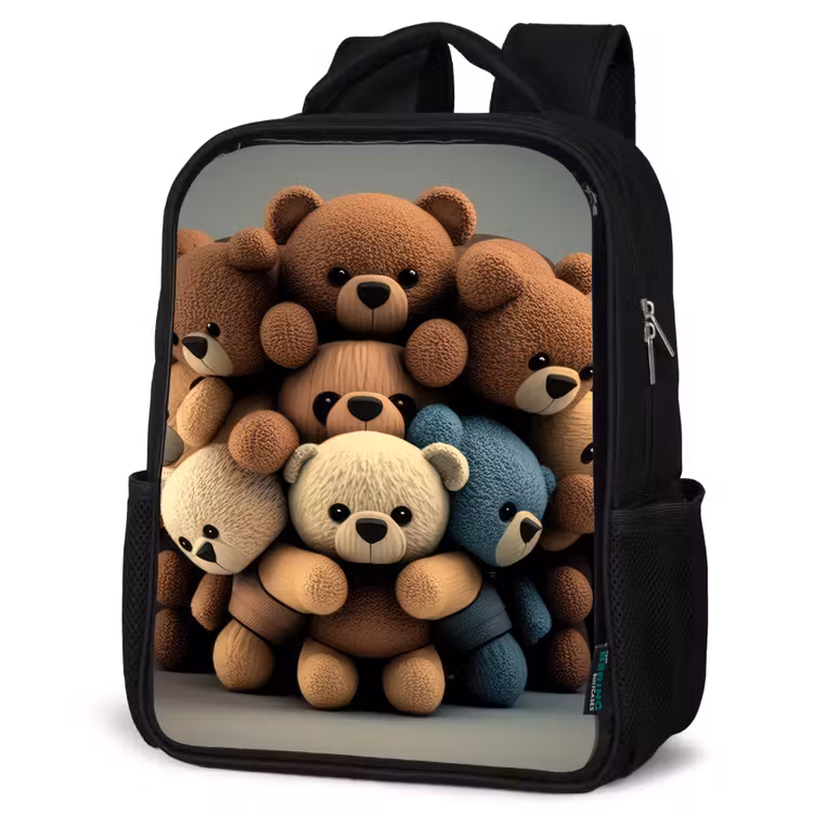 Sac à dos enfant - Noir - Oursons en peluche — 6