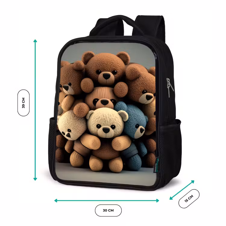 Sac à dos enfant - Noir - Oursons en peluche — 8