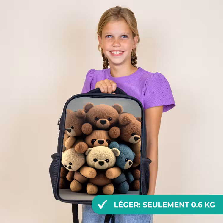 Sac à dos enfant - Noir - Oursons en peluche — 9