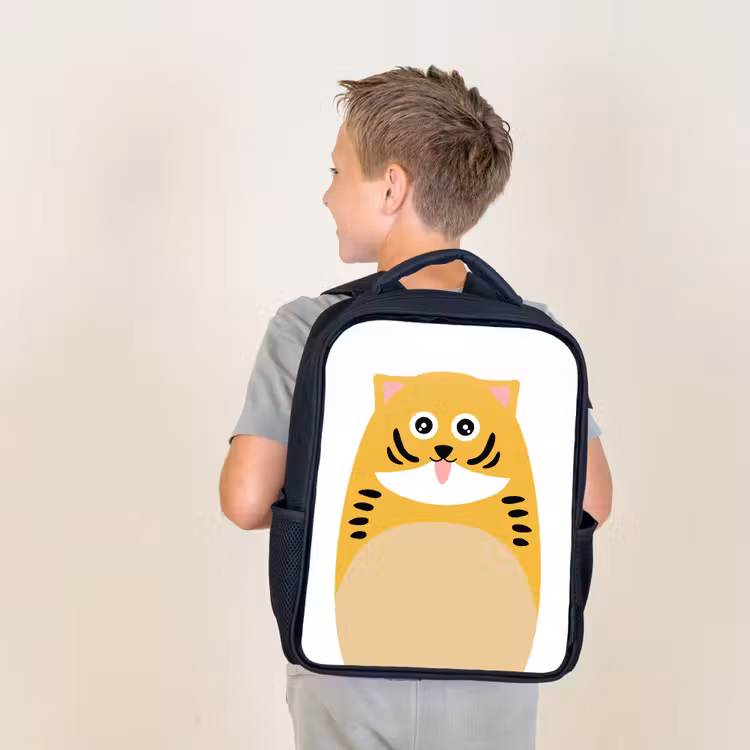Sac à dos enfant - Noir - Portrait d'animal - chat - enfants — 2